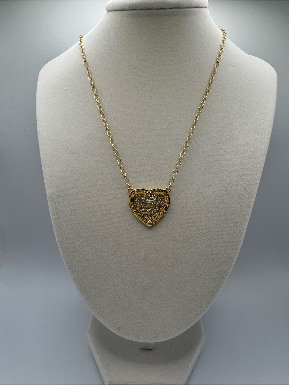 Michael Kors Gold Heart Pendant Necklace with Crystal Accent - Women Jewelry
